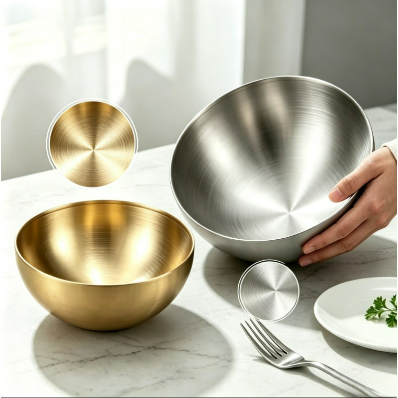 ステンレス製ミキシングボウル、金属製サービングサラダボウル、 - Food Storage Stainless Steel のレビューと価格
