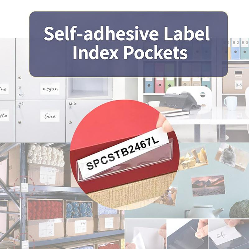 10個入り 透明PVC粘着棚ラベルホルダー 残留物なし タグ - Food Storage Jar Labels のレビューと価格